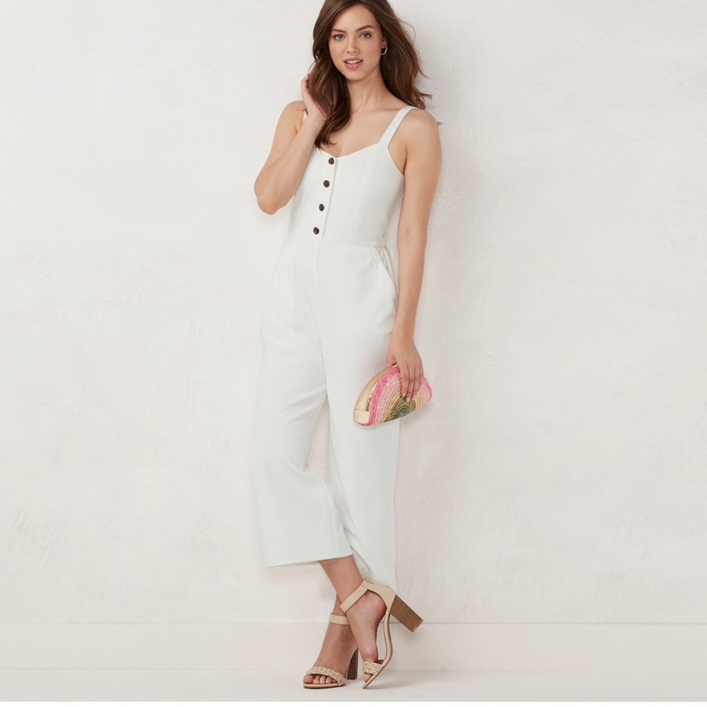 Lauren Conrad white jumpsuit